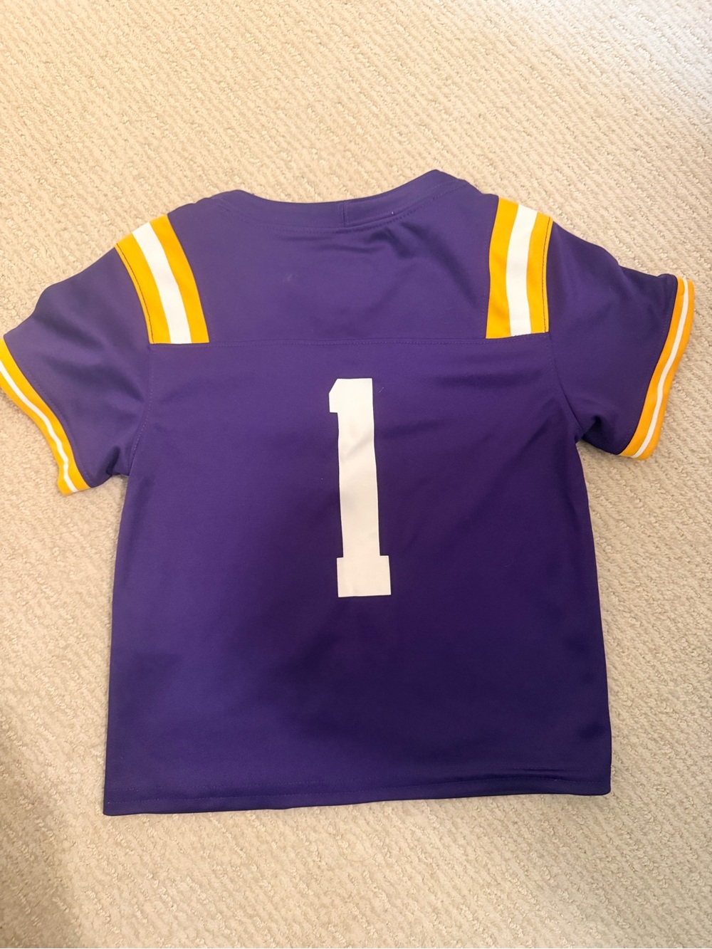 Nike Youth LSU Purple and Gold Football Jersey - #1 - Picture 2 of 4